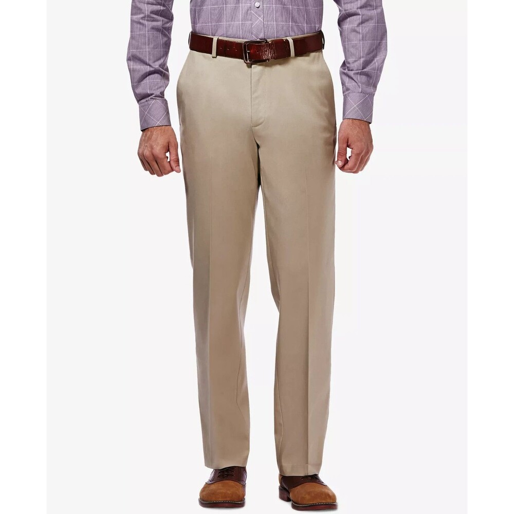 Haggar Classic Fit No Iron Comfort Waist Tan Khaki Pants Size 40 x 32 NWT